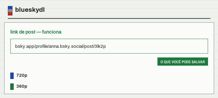 Um link de post leva a um vídeo que dá para salvar; um link de perfil não tem nada por trás.